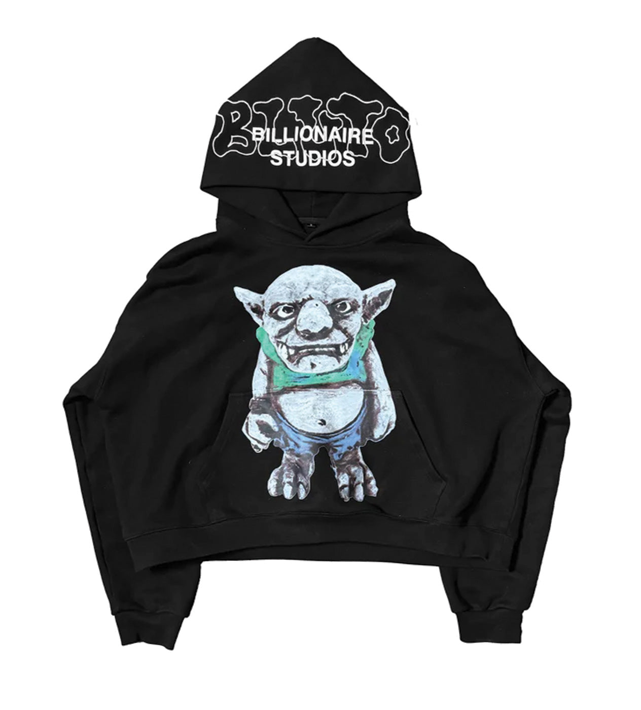 Billionaire Studios Bloated Troll Black Hoodie front viewBillionaire Studios Bloated Troll Black Hoodie front view