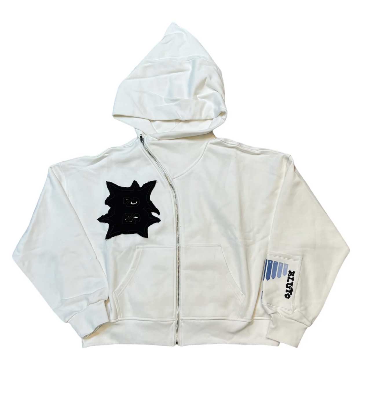 Billionaire Studios Bluto White Zip Up Hoodie front view