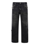 Birth of Royal Child 1920s Vintage Pin Washed Carpenter Pants Black
