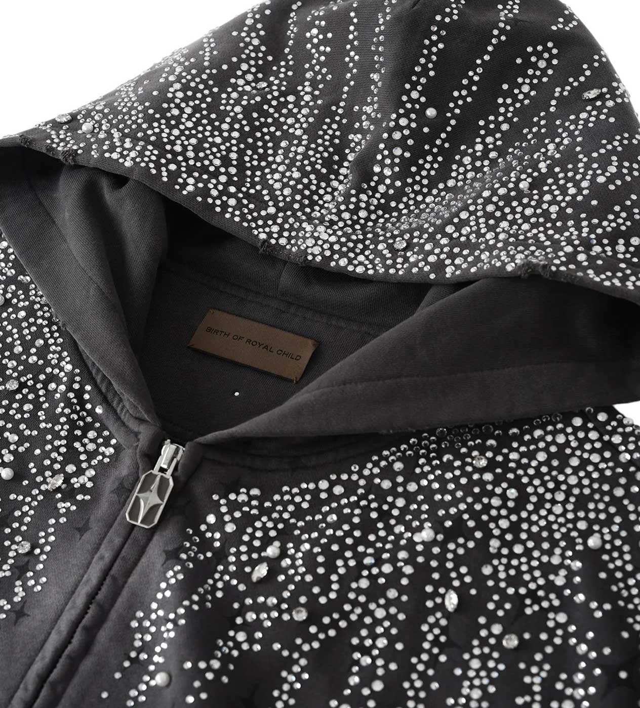 Birth of Royal Child 20k Stellar Diamond Hoodie Washed Black