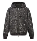 Birth of Royal Child Cashew Blossom Pearl Zipper Hoodie Dark Grey