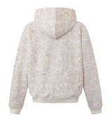Birth of Royal Child Cashew Blossom Pearl Zipper Hoodie White