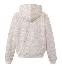 Birth of Royal Child Cashew Blossom Pearl Zipper Hoodie White