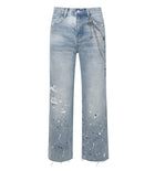 Birth of Royal Child Chain Ink Print Details Denim