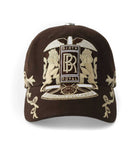 Birth of Royal Child Double Lion Embroidered Baseball Cap Brown