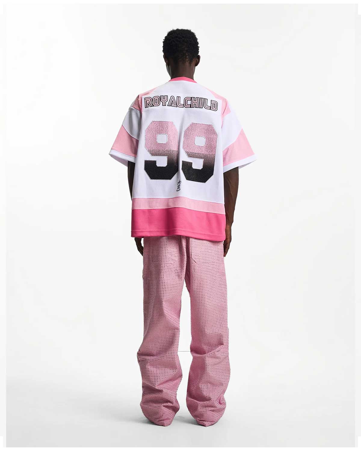 Birth of Royal Child Double Lion Rhinestone Jersey Pink