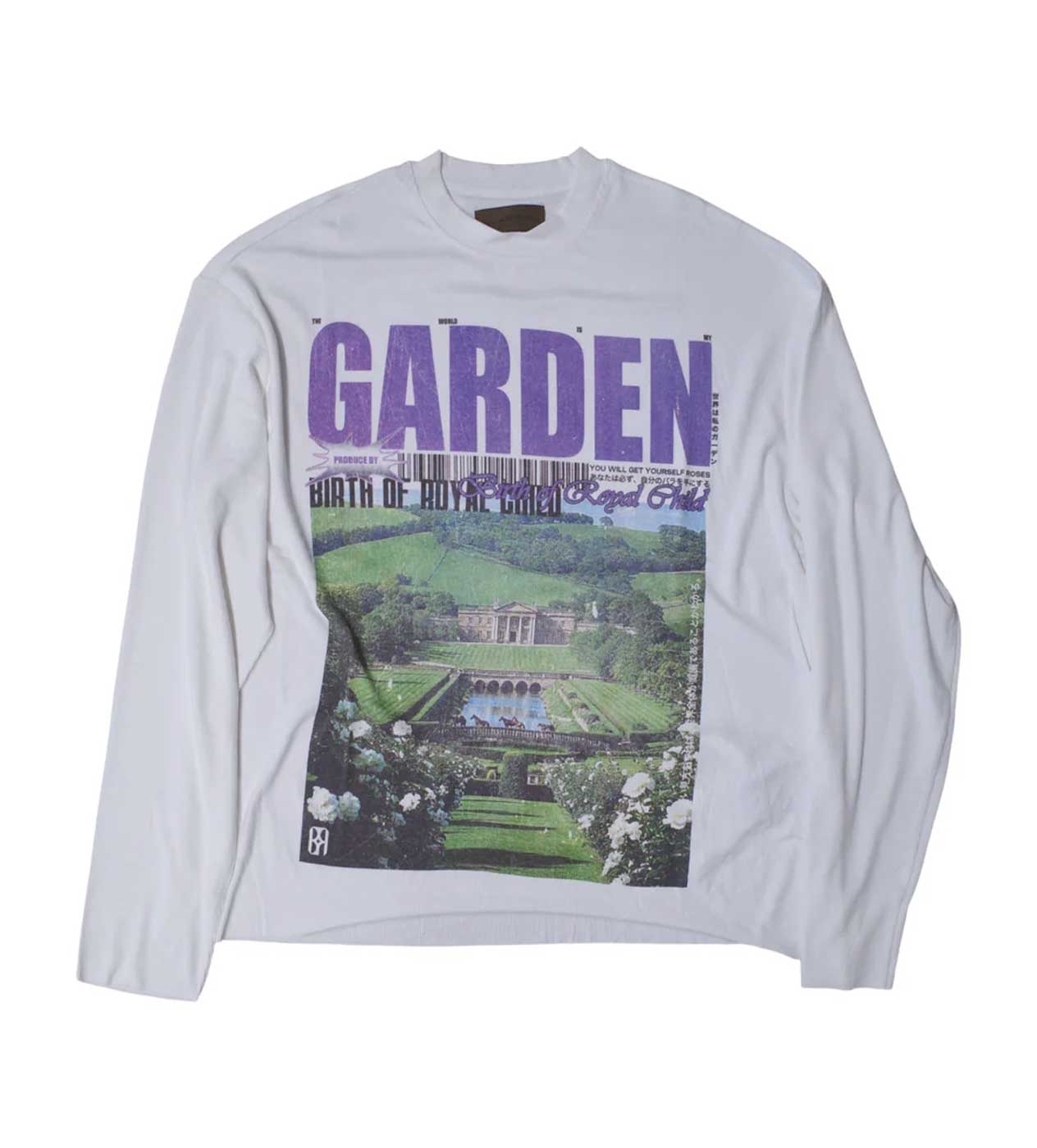 Birth of Royal Child Rose Garden L/S Tee White