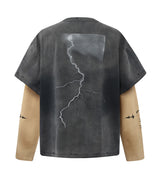 Birth of Royal Child Three Piece Distressed Stained L/S Tee Brown