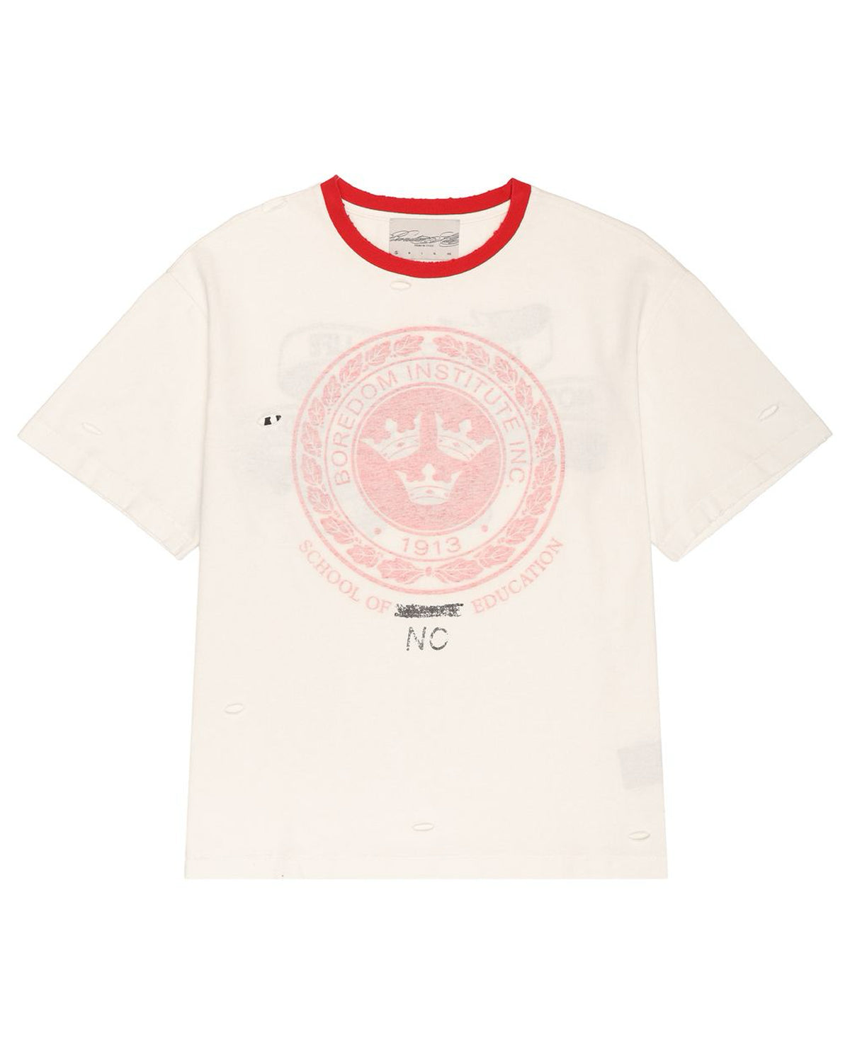 Boredom Kills Boredom Institute Tee Dirty White/Red