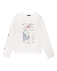 Boredom Kills Courtroom Crewneck White
