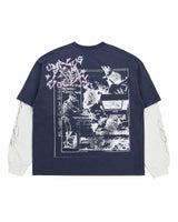 Boredom Kills French Layered L/S Tee Navy