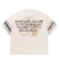 Boredom Kills Vintage Varsity Tee Cream