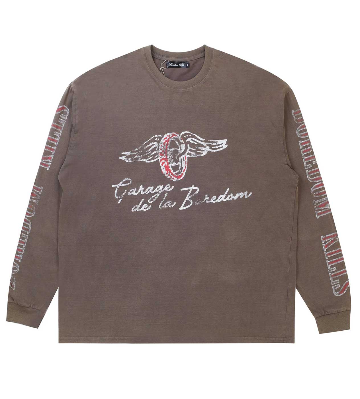 Boredom Kills Garage De La Boredom L/S Tee Vintage Grey