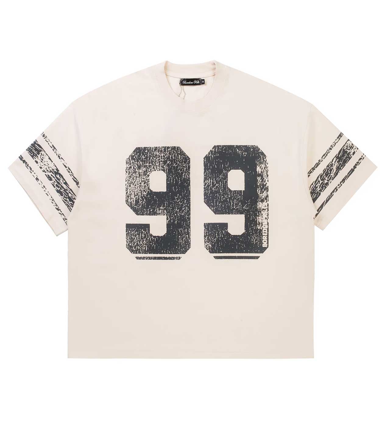 Boredom Kills Vintage Varsity Tee Cream