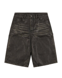 Boredom Kills Leather Shorts Black