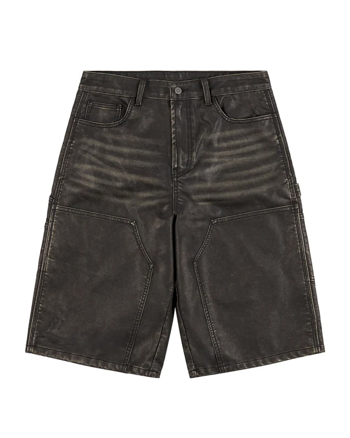 Boredom Kills Leather Shorts Black