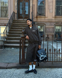 Boredom Kills Lounge Plaid Track Jacket Black