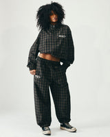 Boredom Kills Lounge Plaid Track Jacket Black