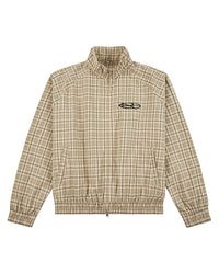 Boredom Kills Lounge Plaid Track Jacket Khaki