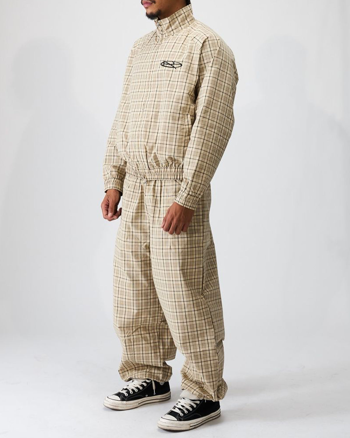 Boredom Kills Lounge Plaid Track Pants Khaki