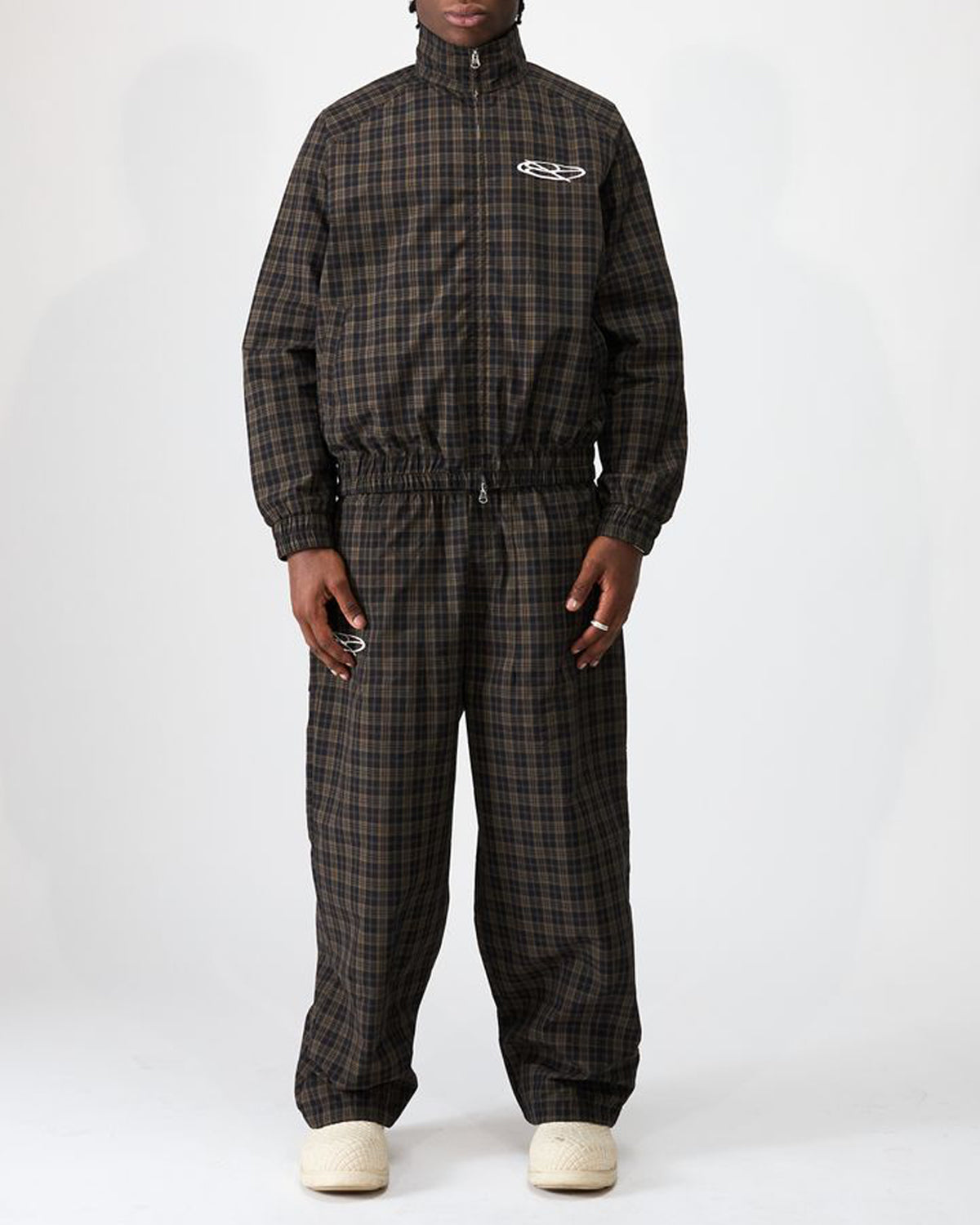 Boredom Kills Lounge Plaid Track Pants Black/Brown