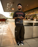 Boredom Kills Lounge Plaid Track Pants Black/Brown