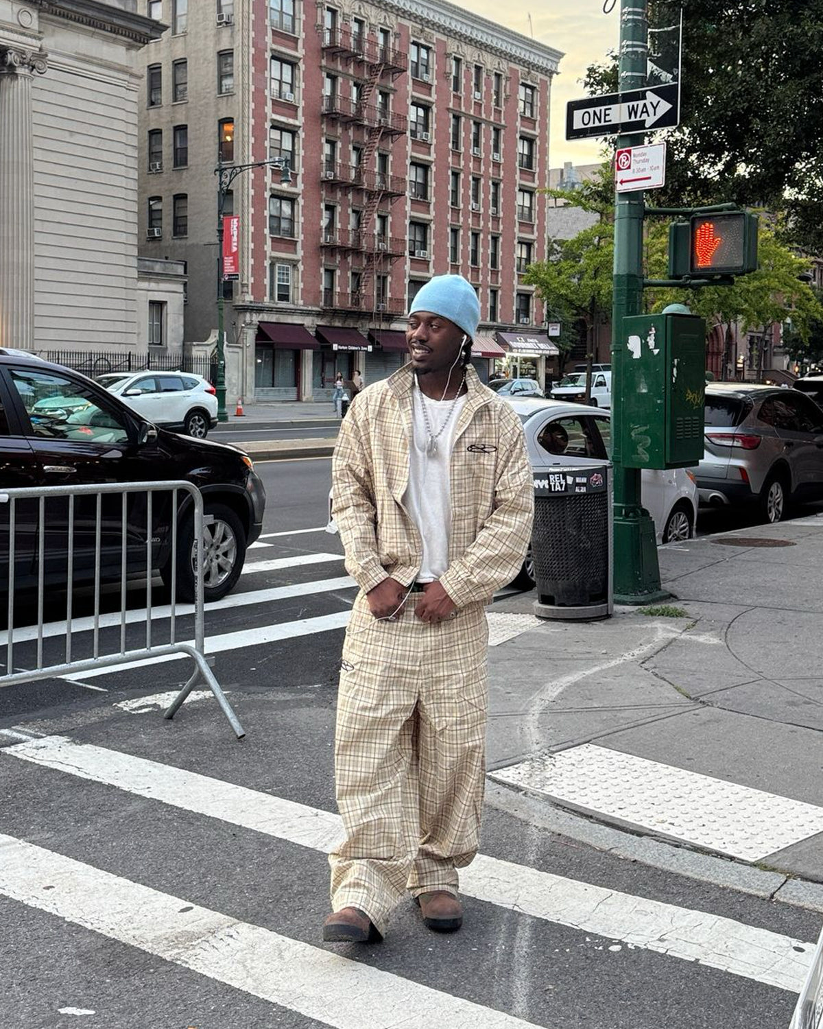 Boredom Kills Lounge Plaid Track Pants Khaki