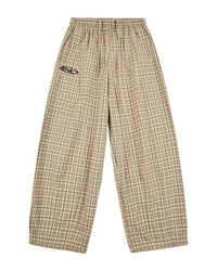 Boredom Kills Lounge Plaid Track Pants Khaki
