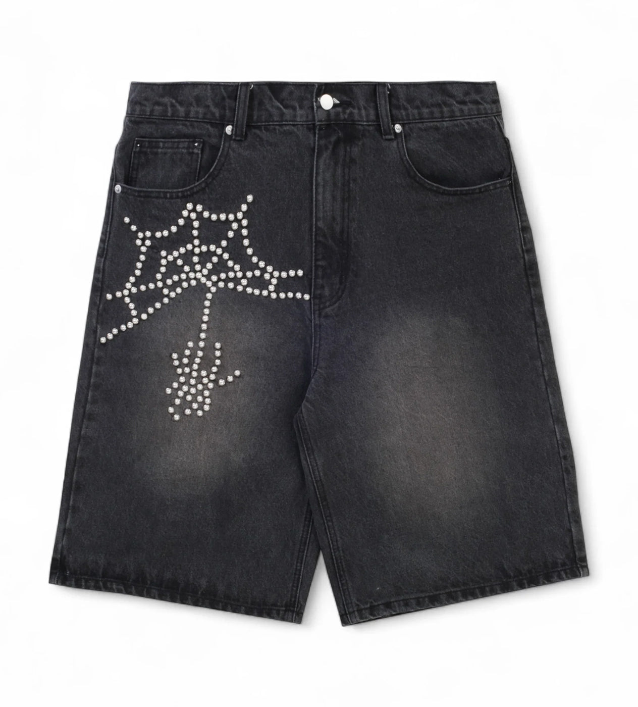 Boredom Kills Pearl Spider Jorts Black