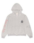 Boredom Kills Reality Zip Up Hoodie Grey