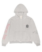 Boredom Kills Reality Zip Up Hoodie Grey