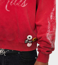 Boredom Kills Script Sweater Red