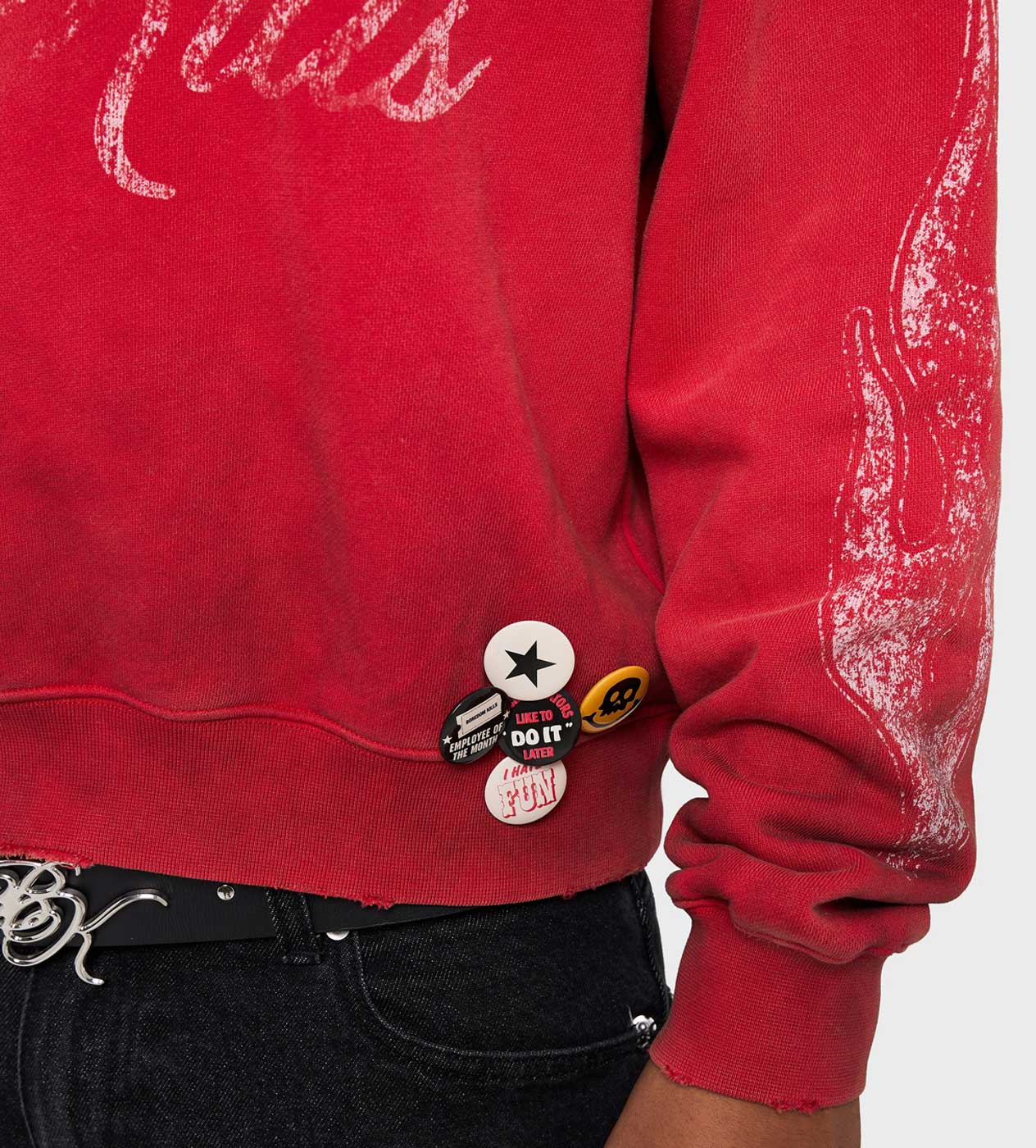 Boredom Kills Script Sweater Red