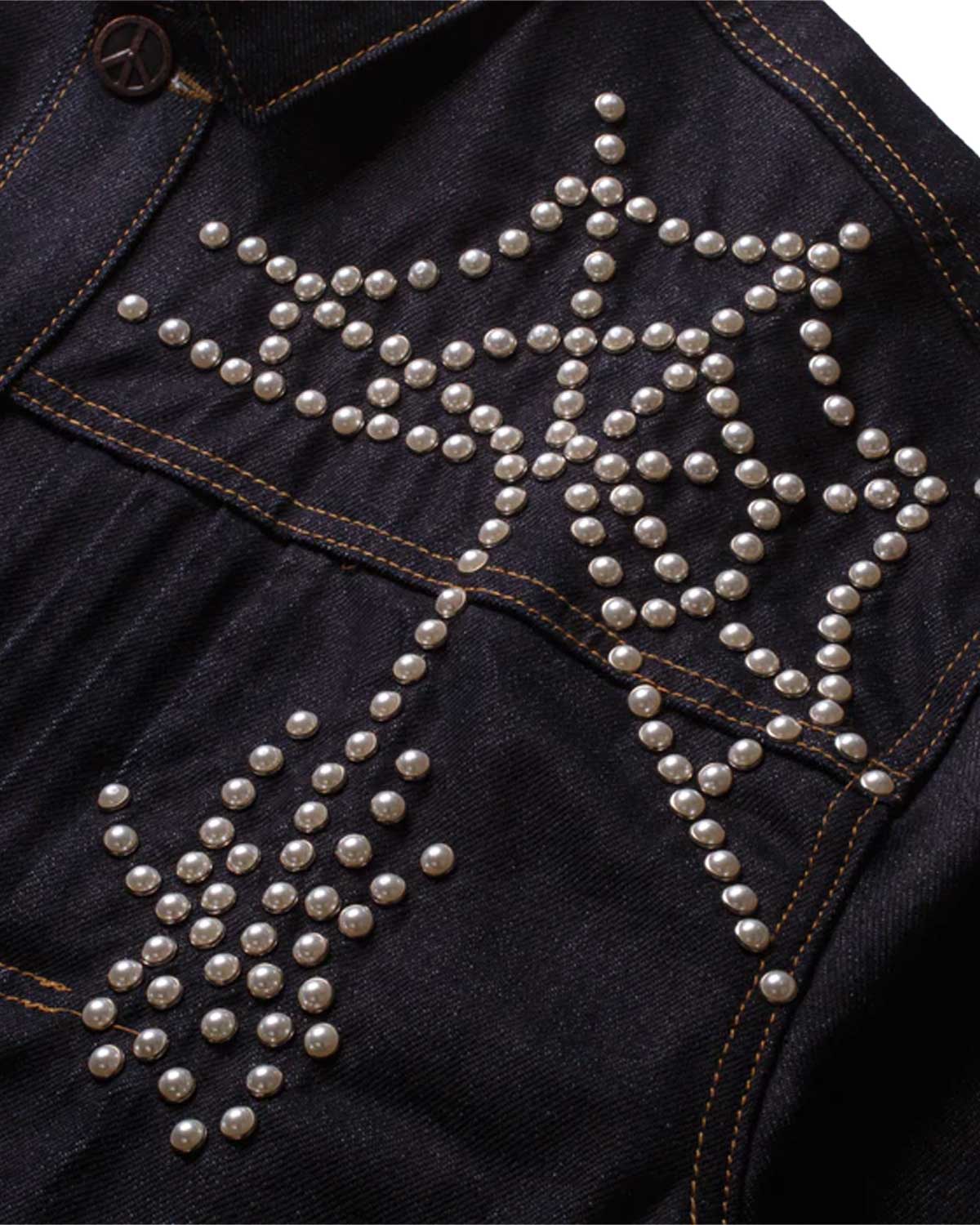 Boredom Kills Spider Pearl Denim Jacket Black