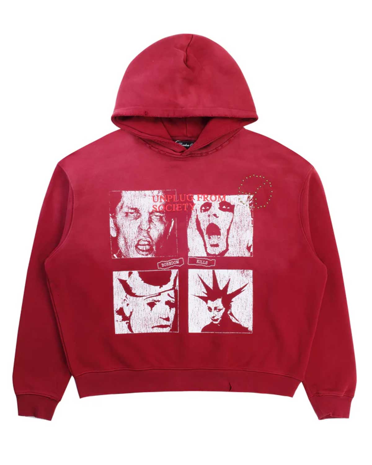 Boredom Kills Unplug Hoodie Red