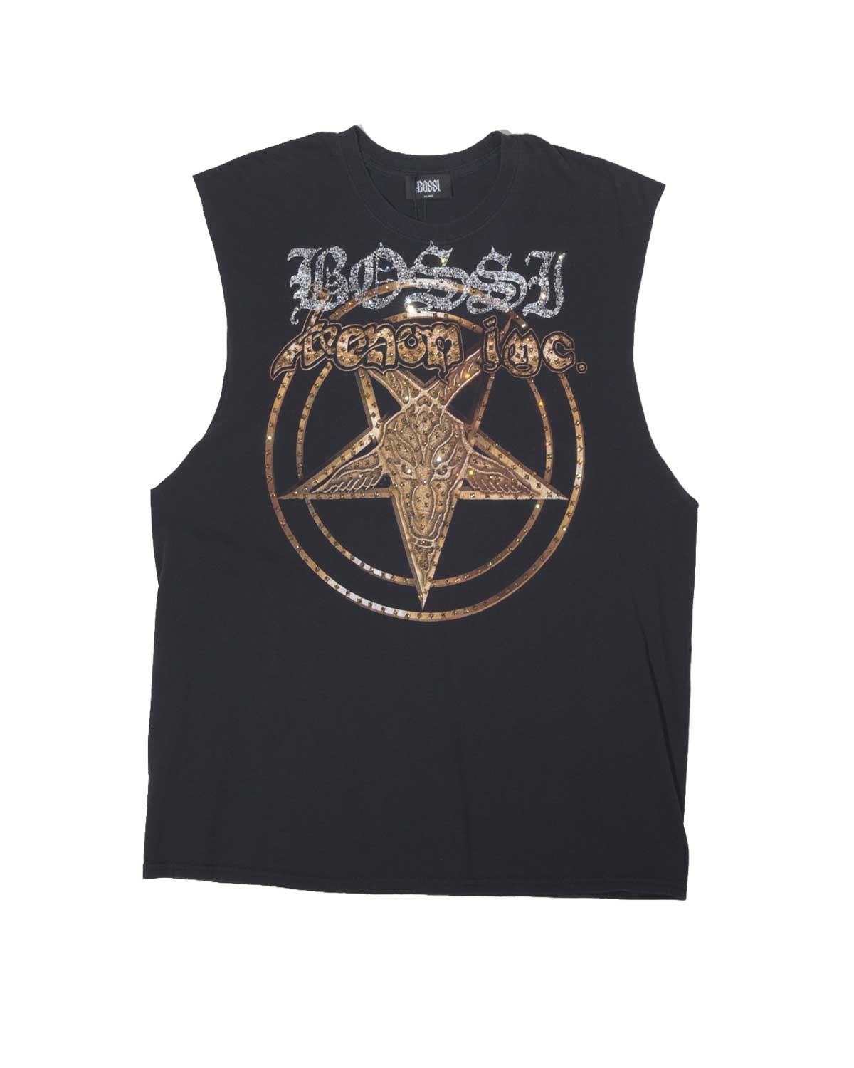 Bossi Vintage Rhinestone Sleeveless Tee Black