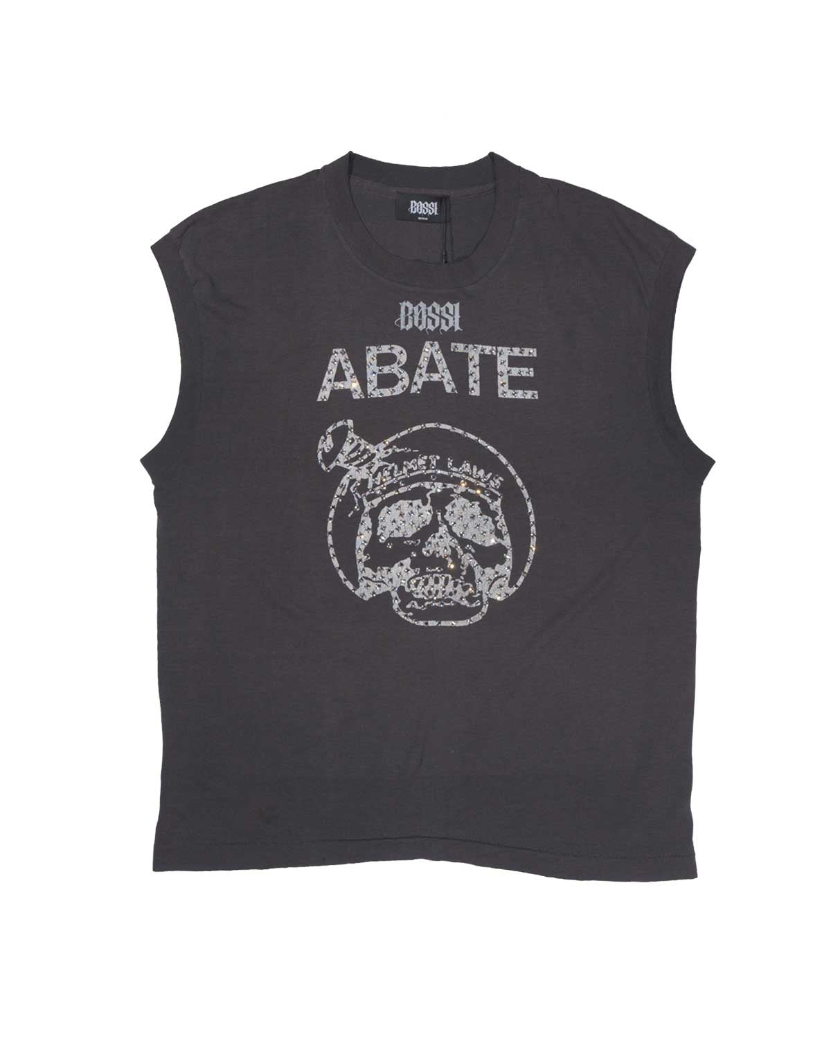 Bossi Vintage Rhinestone Sleeveless Tee Black