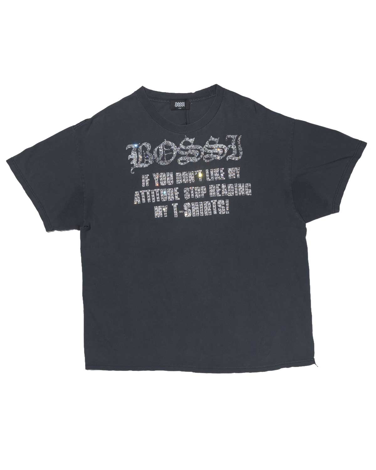 Bossi Vintage Rhinestone Attitude Tee Black