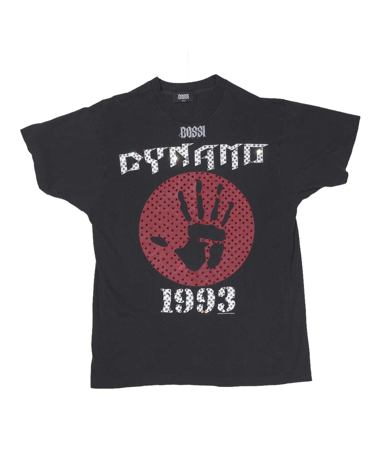 Bossi Vintage Rhinestone Dynamo Open Air 1993 Tee Black
