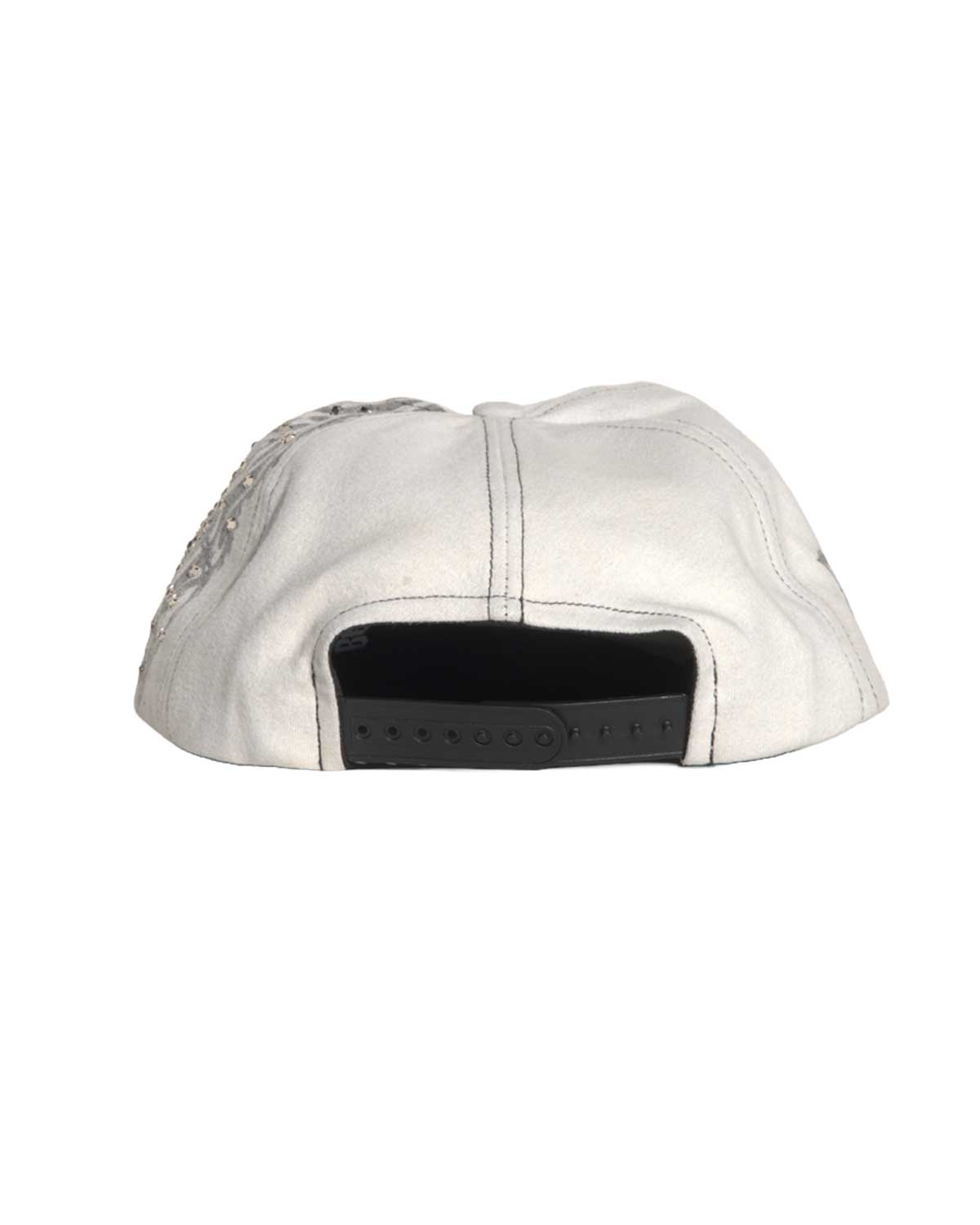 Bossi Vintage Rhinestone Snapback Hat White
