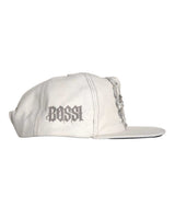 Bossi Vintage Rhinestone Snapback Hat White
