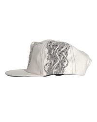Bossi Vintage Rhinestone Snapback Hat White