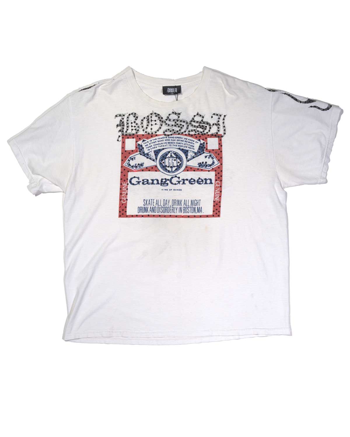 Bossi Vintage Rhinestone Gang Green Genuine Tee White