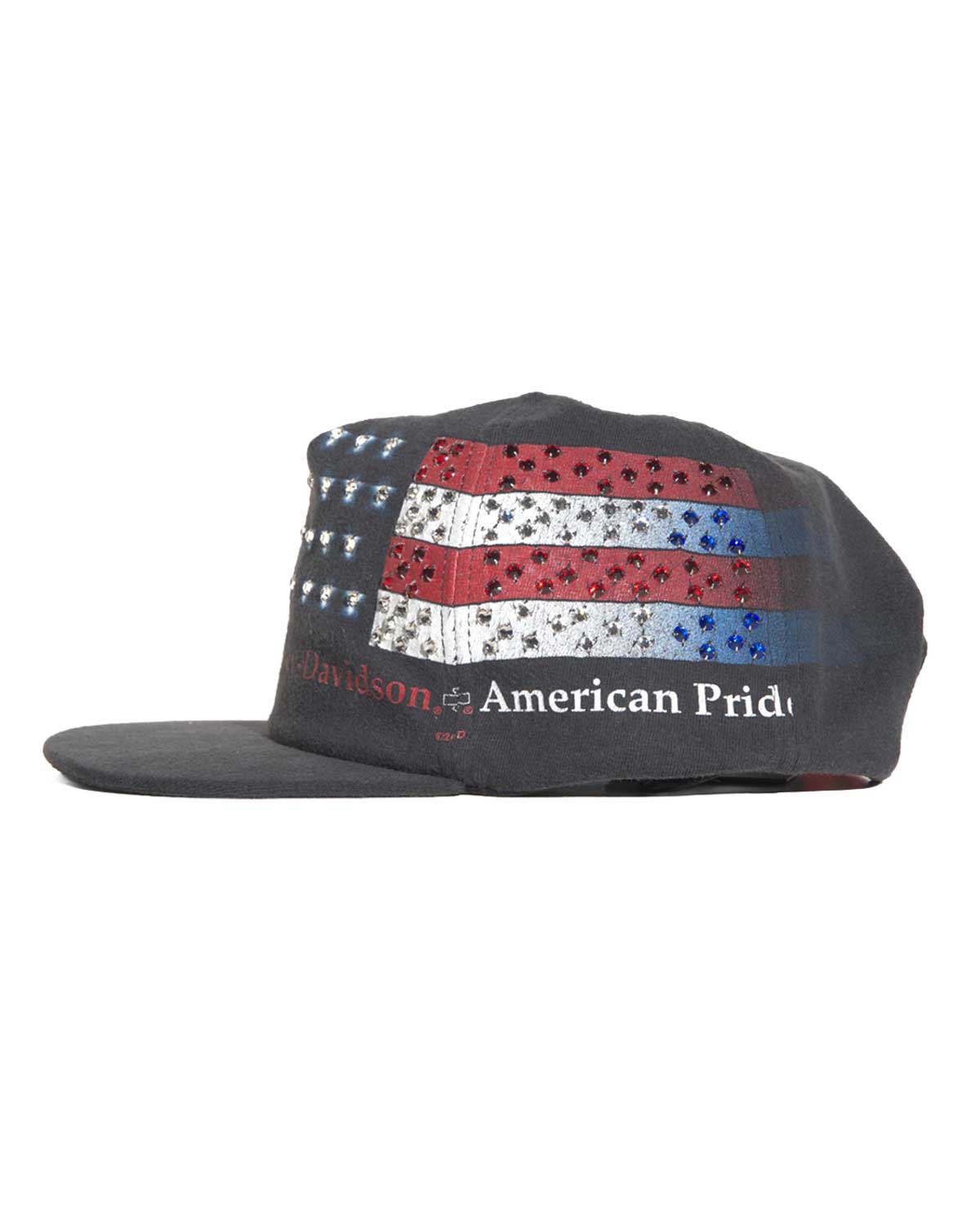 Bossi Vintage Rhinestone Snapback Hat Black