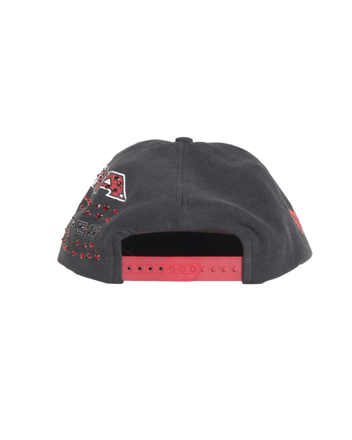 Bossi Vintage Rhinestone Snapback Hat Black/Red