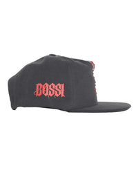 Bossi Vintage Rhinestone Snapback Hat Black/Red