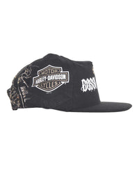 Bossi Vintage Rhinestone Snapback Hat black