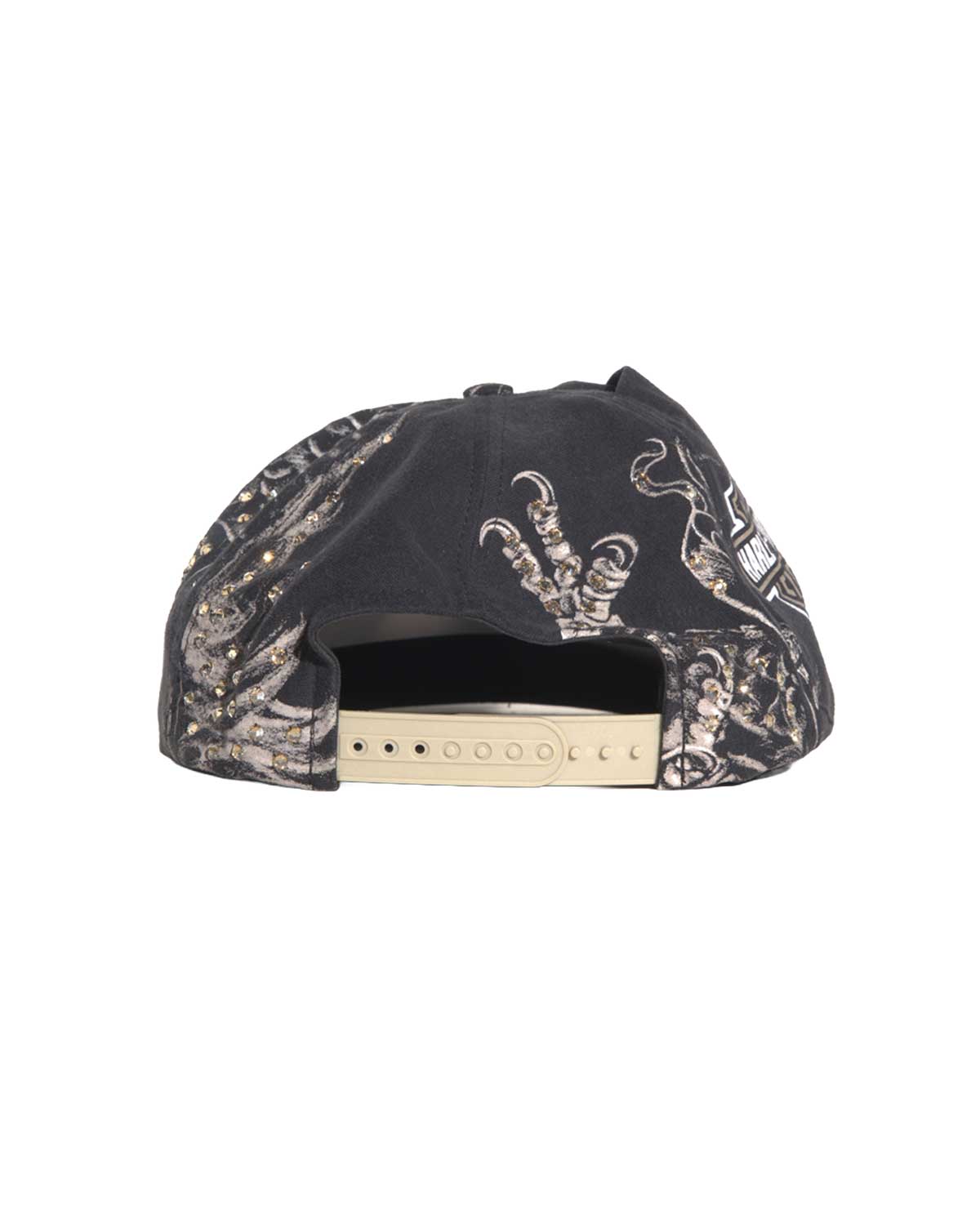 Bossi Vintage Rhinestone Snapback Hat black
