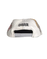 Bossi Vintage Rhinestone Snapback Hat White