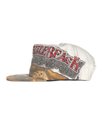 Bossi Vintage Rhinestone Snapback Hat White